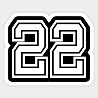 Numbers 22 for a sports team, group, or community Sticker